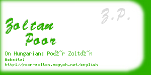 zoltan poor business card